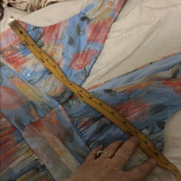 Lulu's Blue and Pink Tiered Maxi Sundress for Weddings - Picture 12 of 14